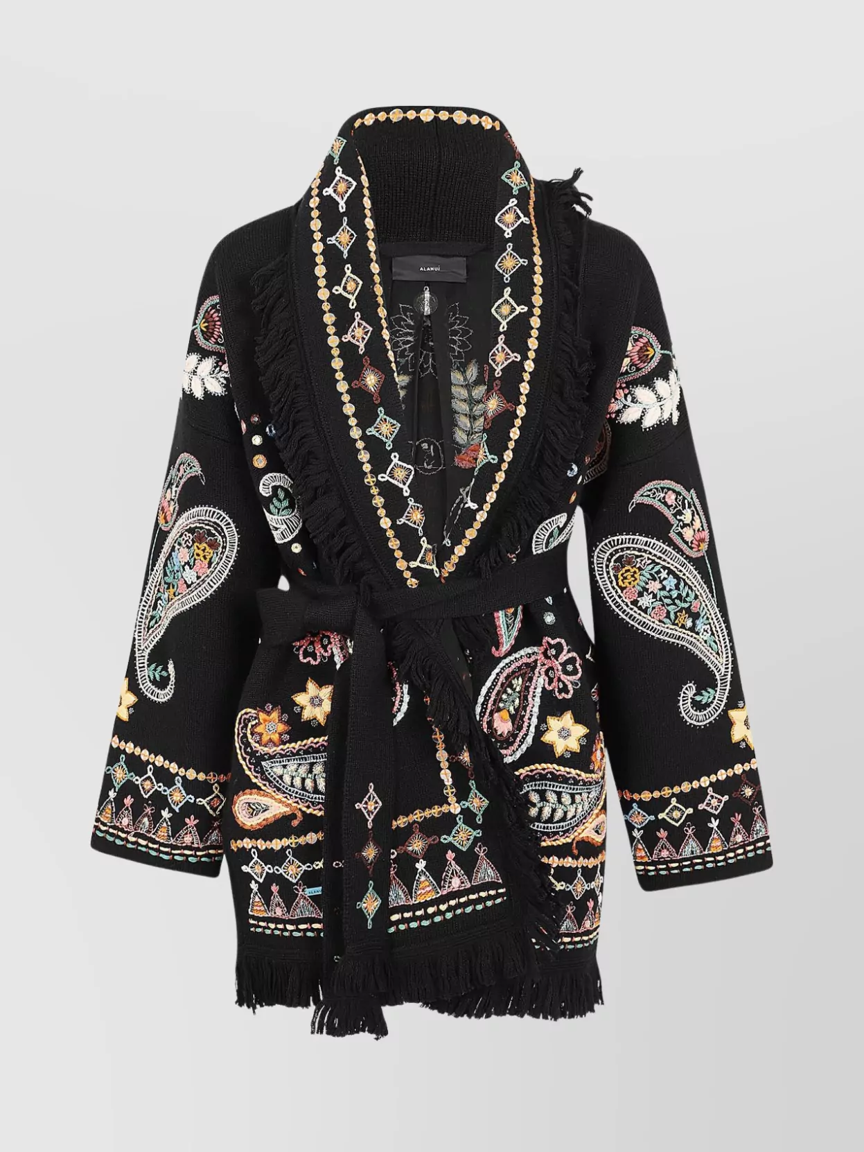 Shop Alanui Energy Cardigan With Embroidered Detailing And Fringe