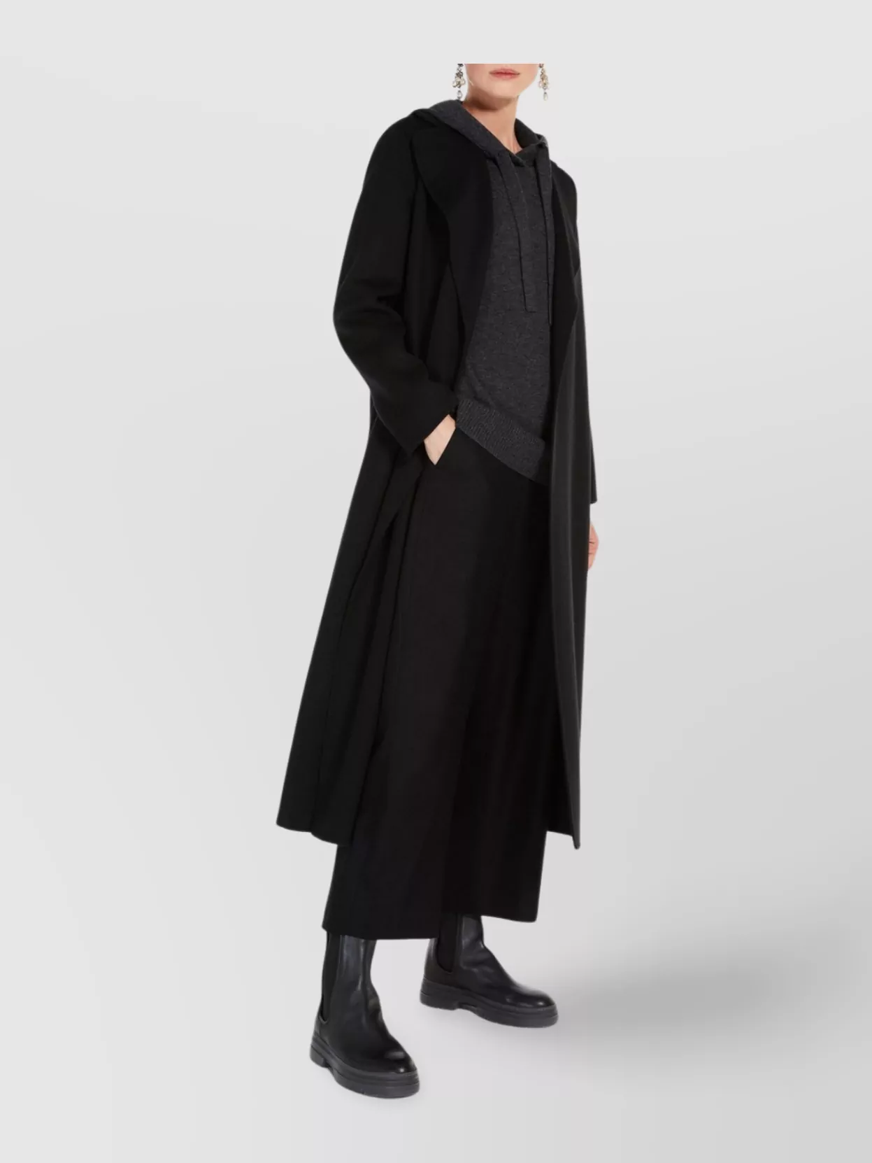S Max Mara Long Belted Coat Notched Lapels