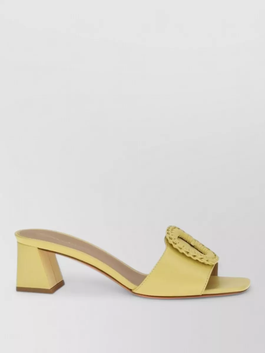 Santoni Leather Asymmetric-Heel Mules