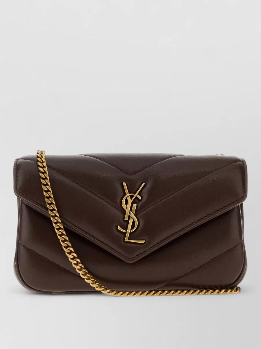 Saint Laurent loulou mini leather clutch bag