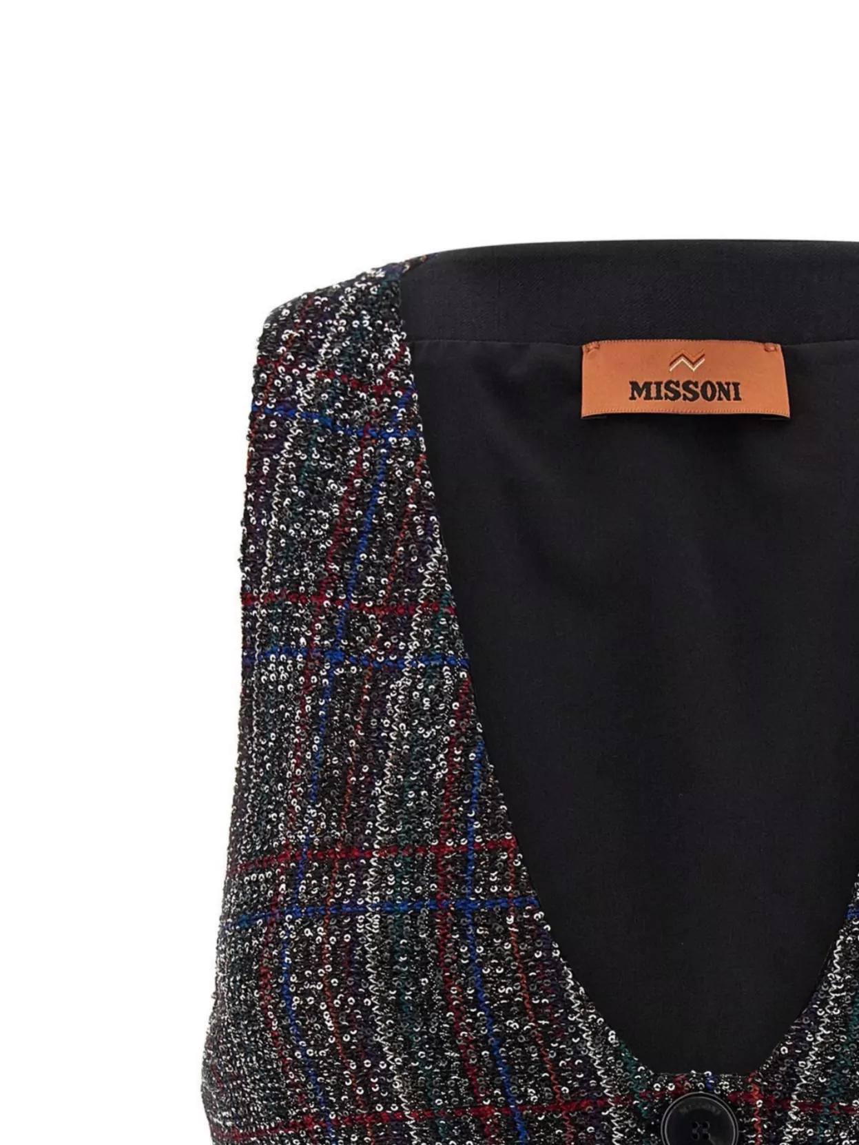 Missoni Fitted Tartan Vest Featuring Sequin Accents