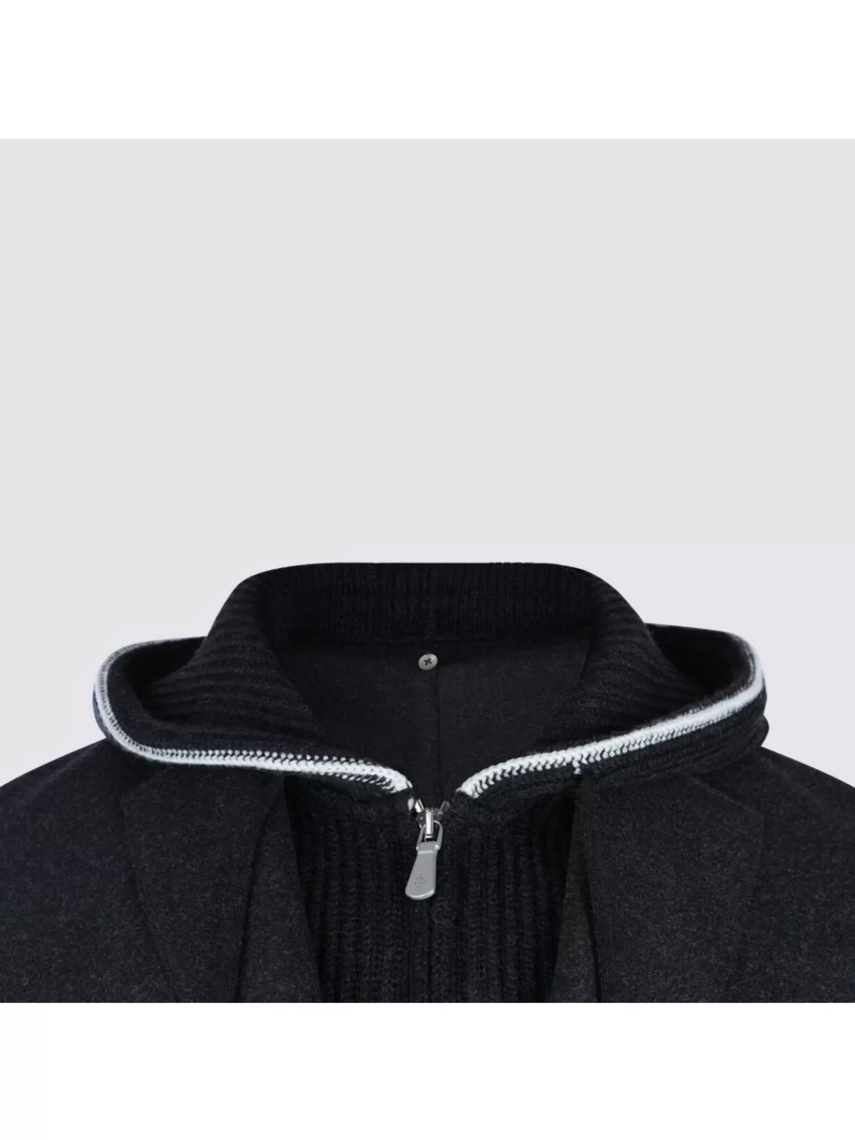 Eleventy Hooded Blazer With Ribbed Sleeves And Pockets