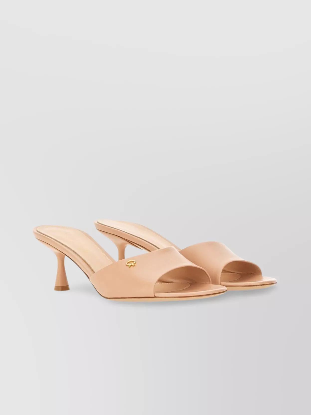GIANVITO ROSSI LEATHER UPPER OPEN TOE MULES