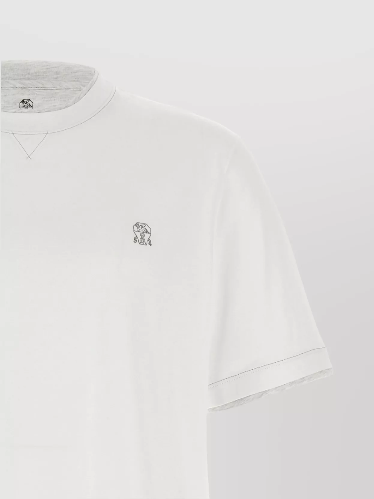 Brunello Cucinelli Short Sleeve Crew Neck T-Shirt With Stitch Detailing