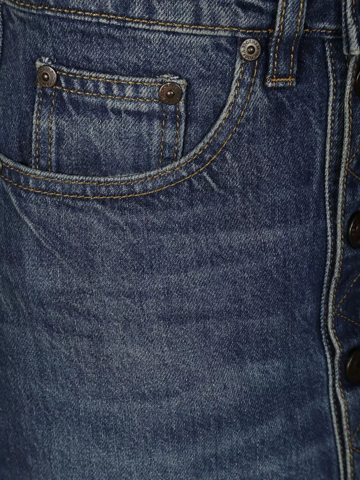 VICTORIA BECKHAM HIGH-WAISTED DENIM PENCIL SKIRT