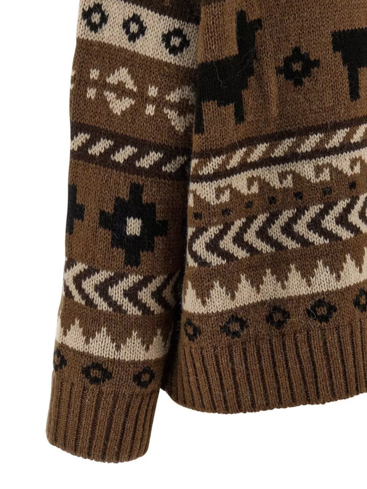 Weekend Max Mara V-neck Cardigan With Ribbed Cuffs And Hem In Brown