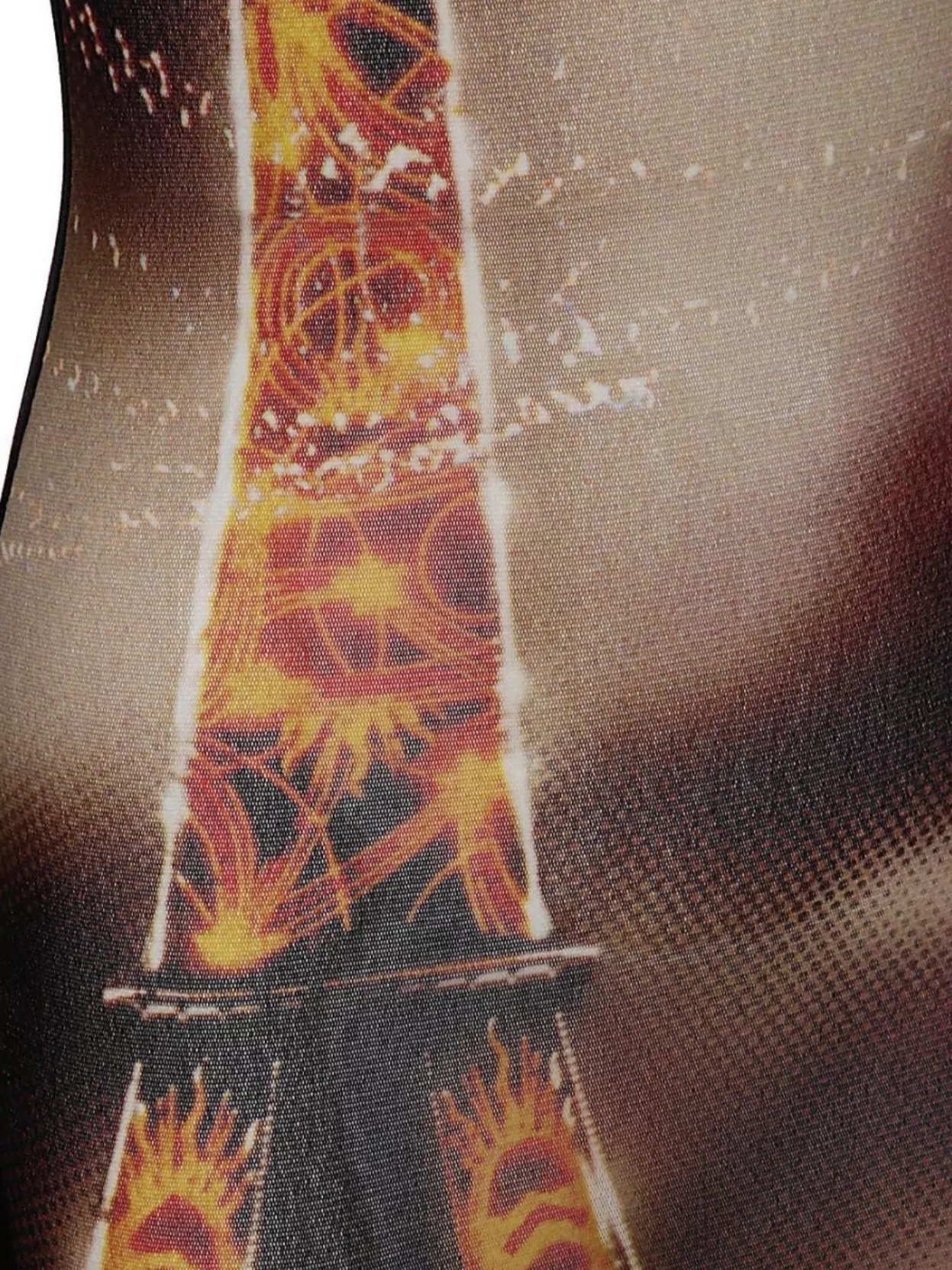 Jean Paul Gaultier Mesh Long Dress Printed "pigalle" In Black