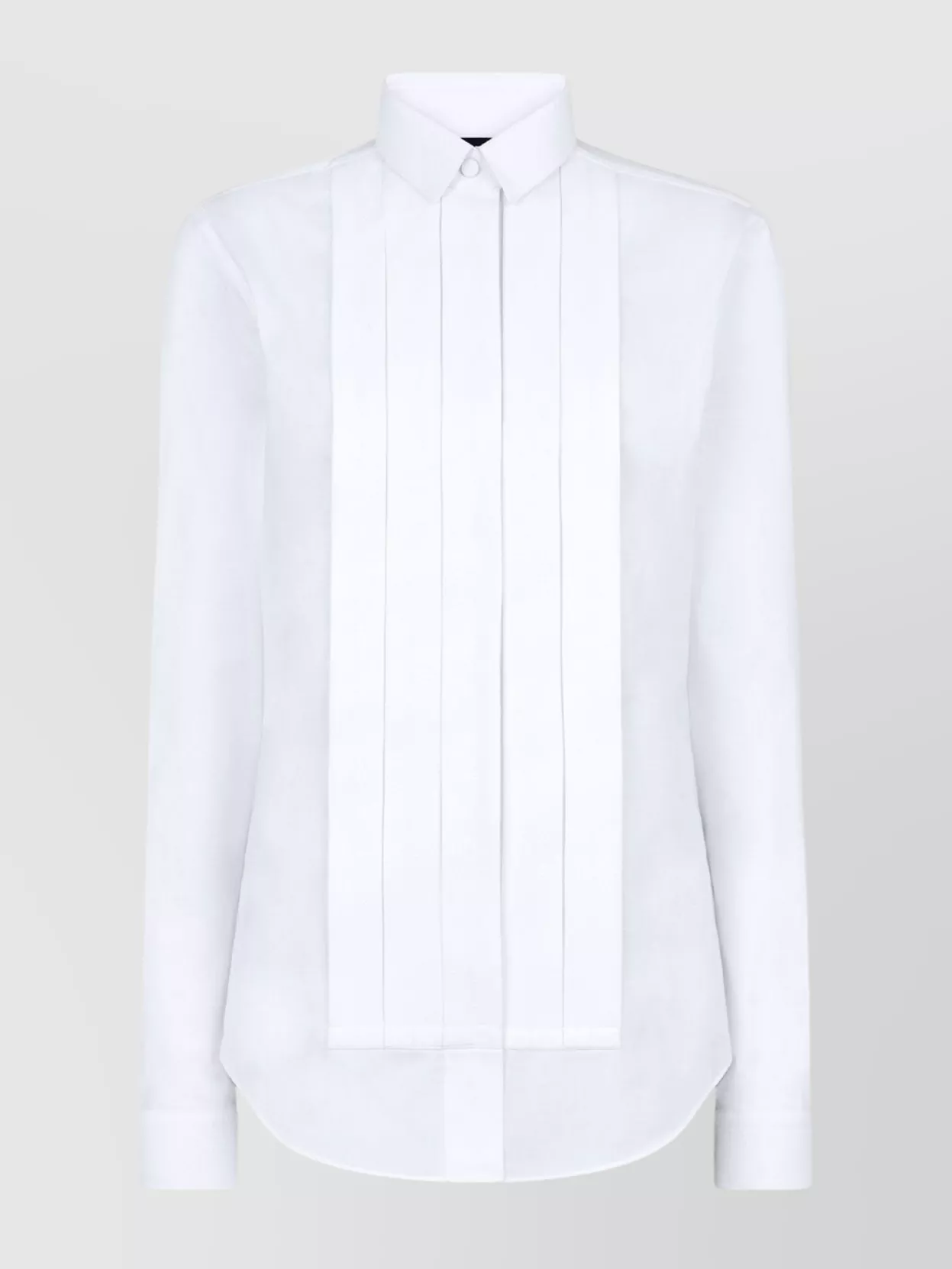 Tom Ford Collared Long Sleeve Cotton Voile Shirt In White
