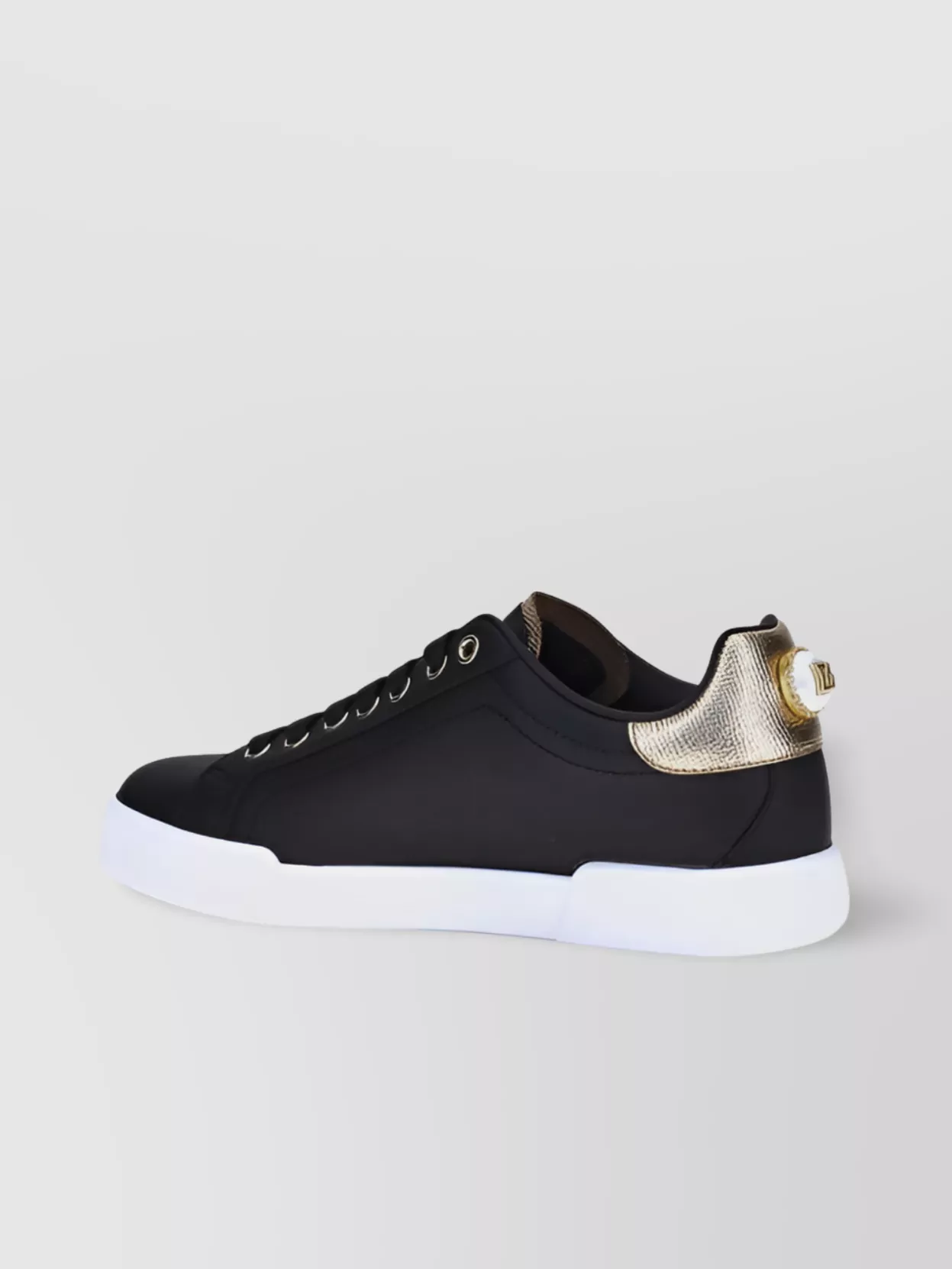 Dolce&Gabbana Portofino Low-Top Metallic Logo Sneakers