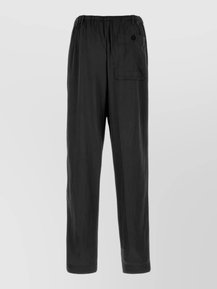 Dries Van Noten Satin Penny Trousers Button Detail Pocket