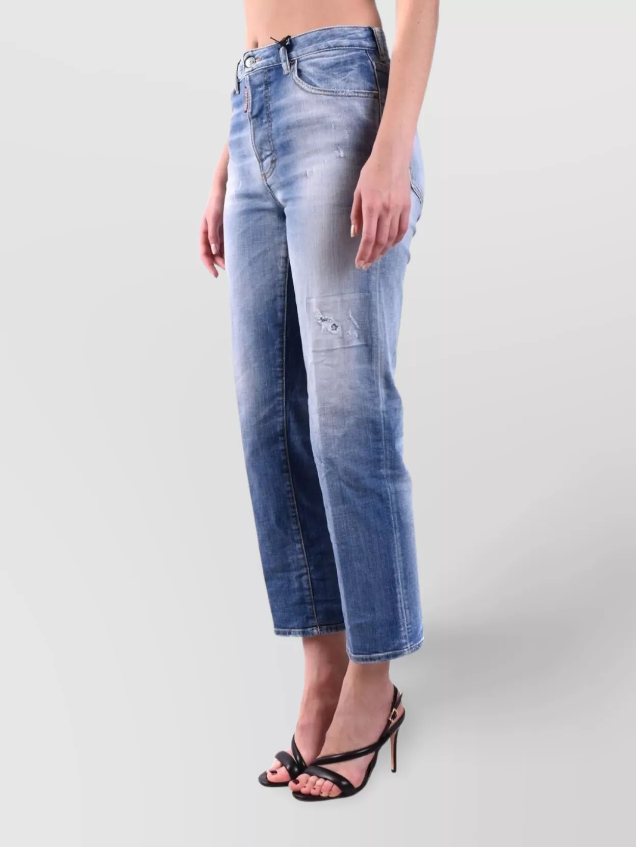 Dsquared2 Distressed Faded Five-Pocket Belted Jeans