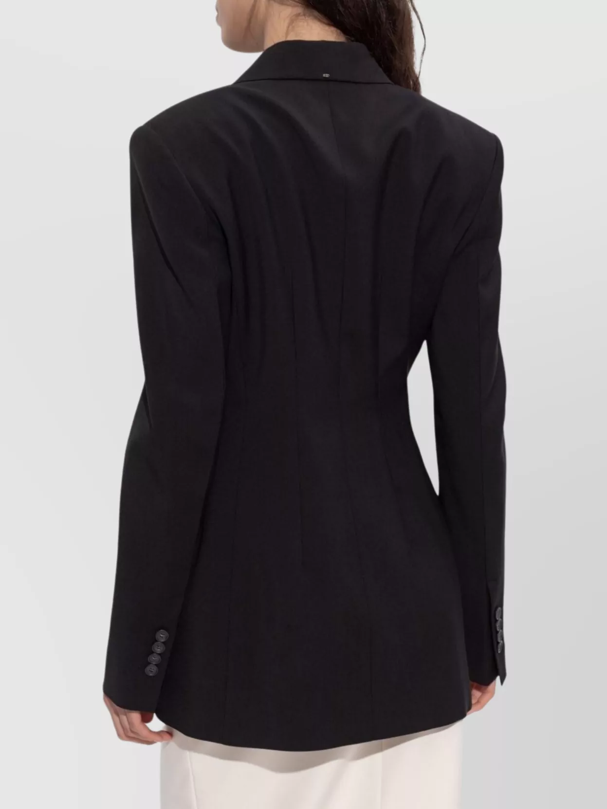 Sportmax Structured Double-breasted Blazer With Flap Pockets In Black