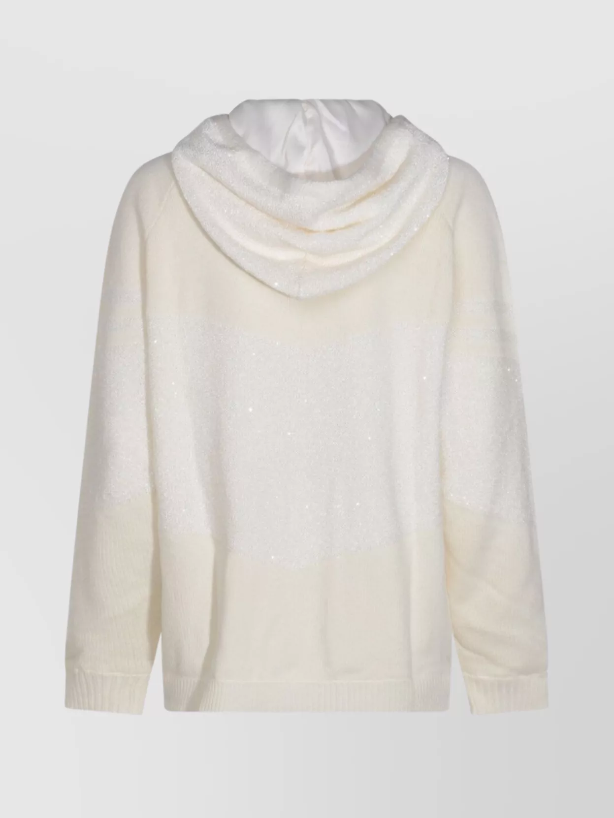 Fabiana Filippi Sparkling Hooded Long Sleeve Knitwear In Neutral
