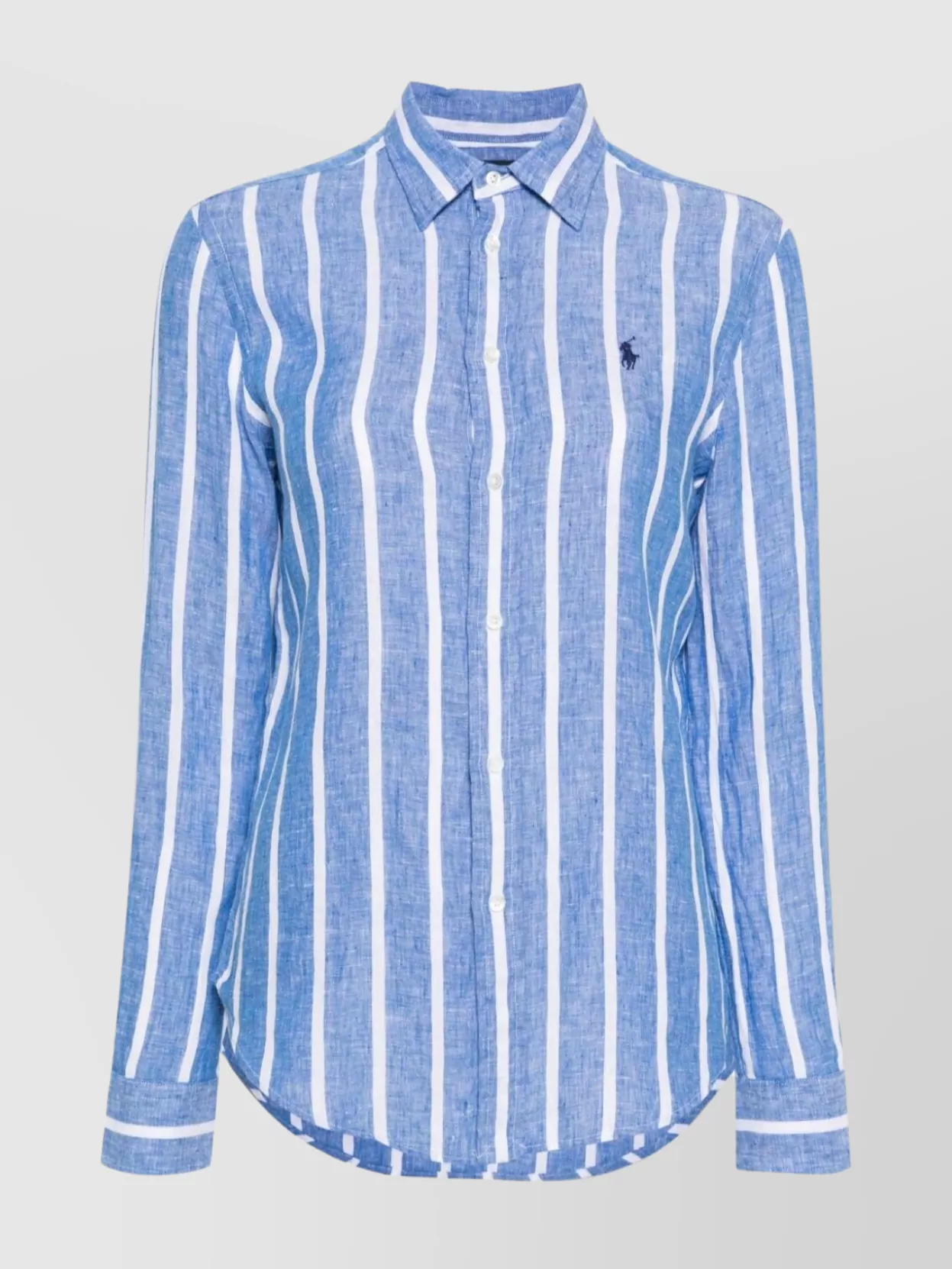 Shop Polo Ralph Lauren Linen Shirt With Relaxed Striped Silhouette In White