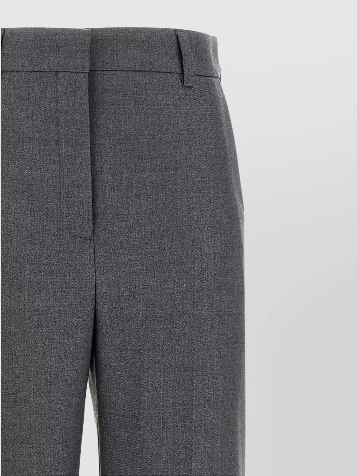 Valentino Garavani Wool Trousers With Back Pocket And Cuffed Hem
