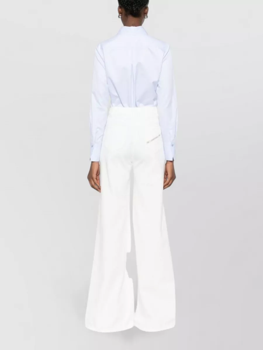 Elisabetta Franchi High Waist Flared Denim Trousers Wide Leg