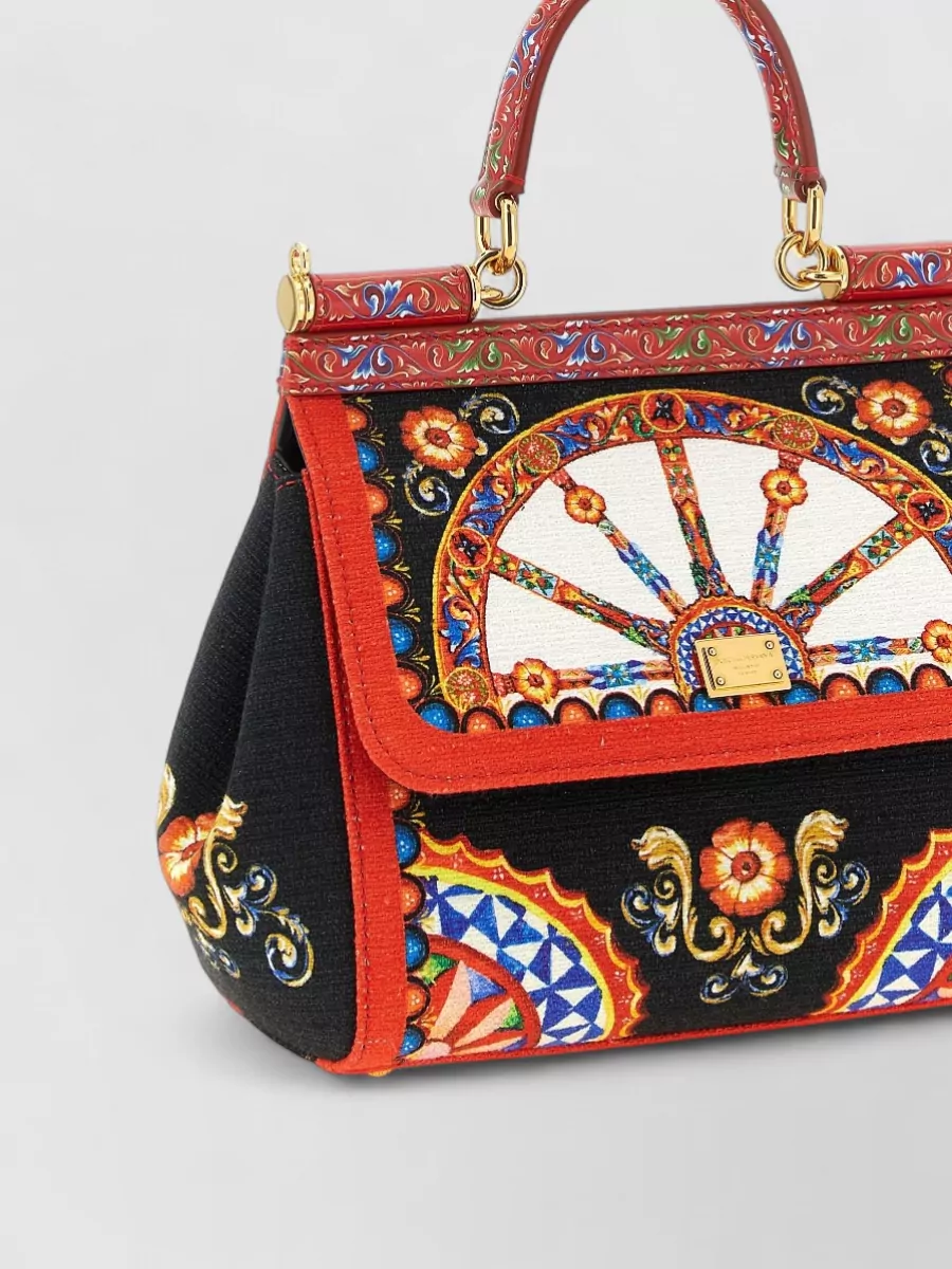 Dolce&Gabbana Sicily Small Printed Canvas Shoulder Bag