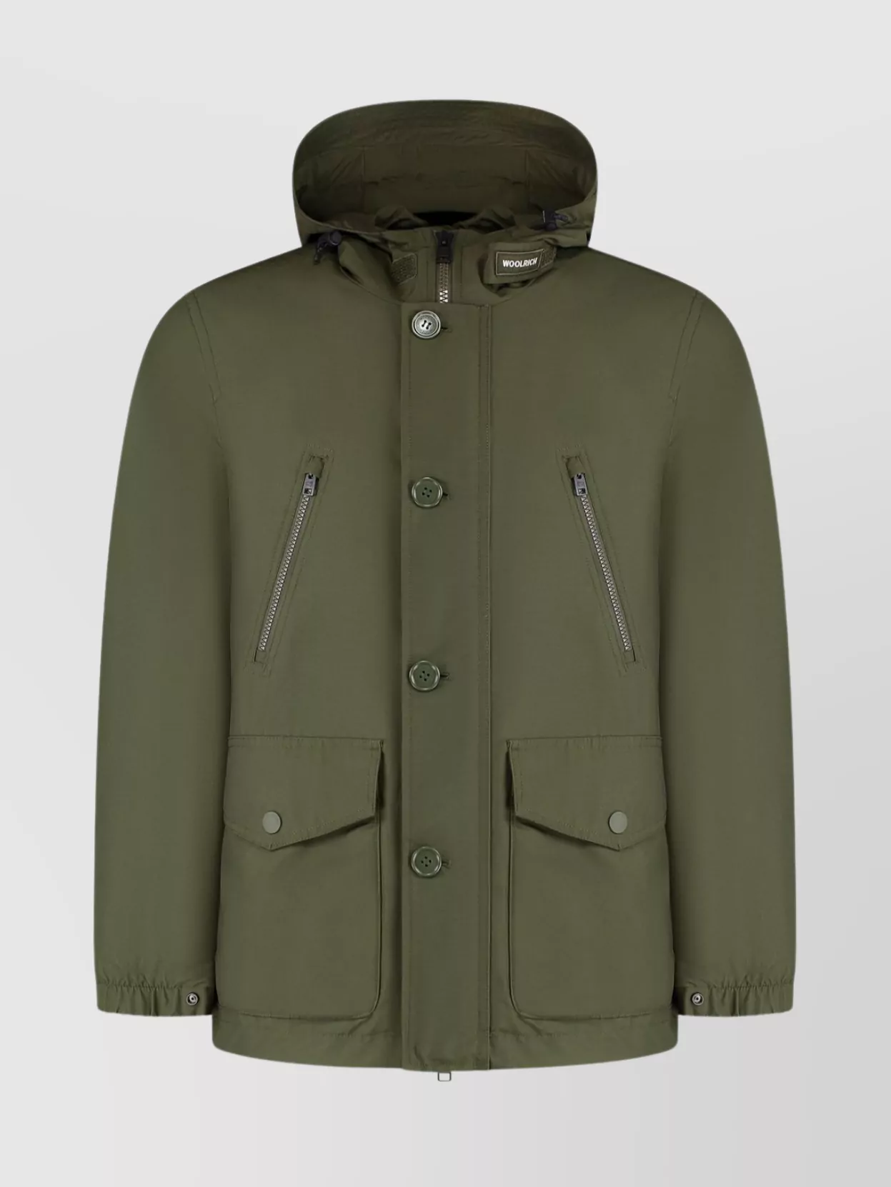 Woolrich Lightweight Ramar Parka With Hood And Adjustable Drawstring In Multi