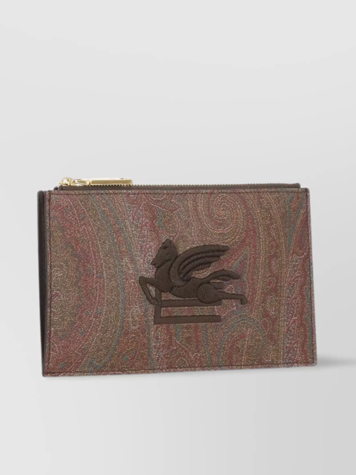 Etro Paisley Pattern Cotton Blend Clutch Bag