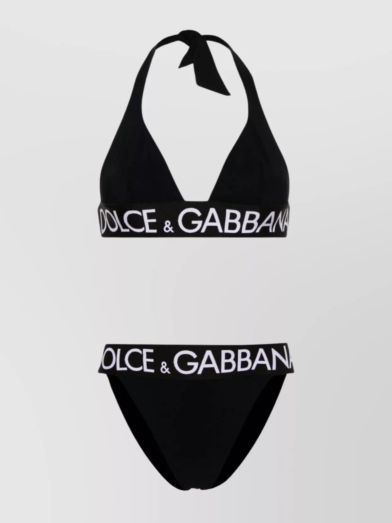Dolce & Gabbana Logo-band Triangle-cup Bikini In Black