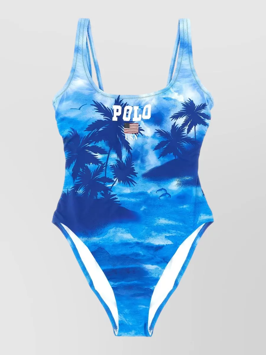 Polo Ralph Lauren logo-print one-piece swimsuit