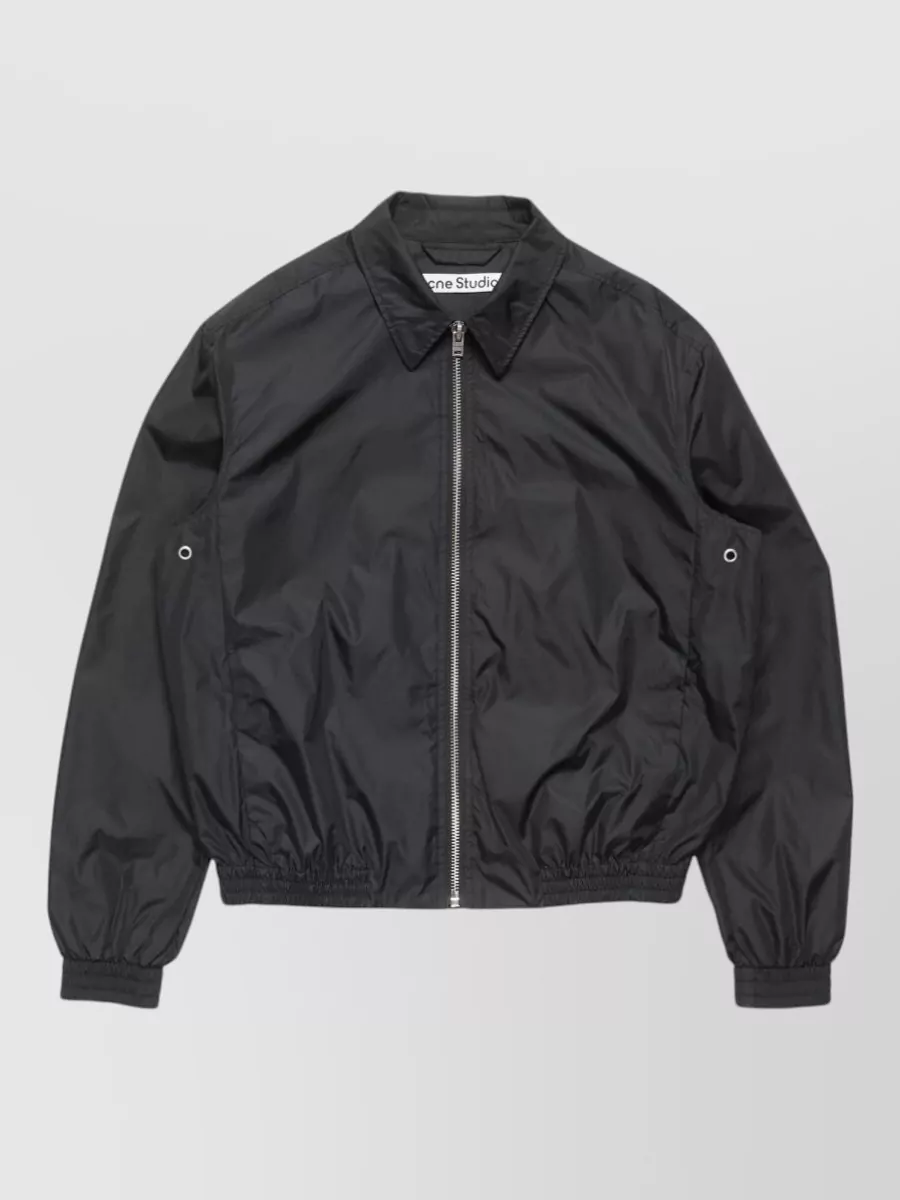 Acne Studios Short Jacket Structured Collar Elasticated Hem In Black