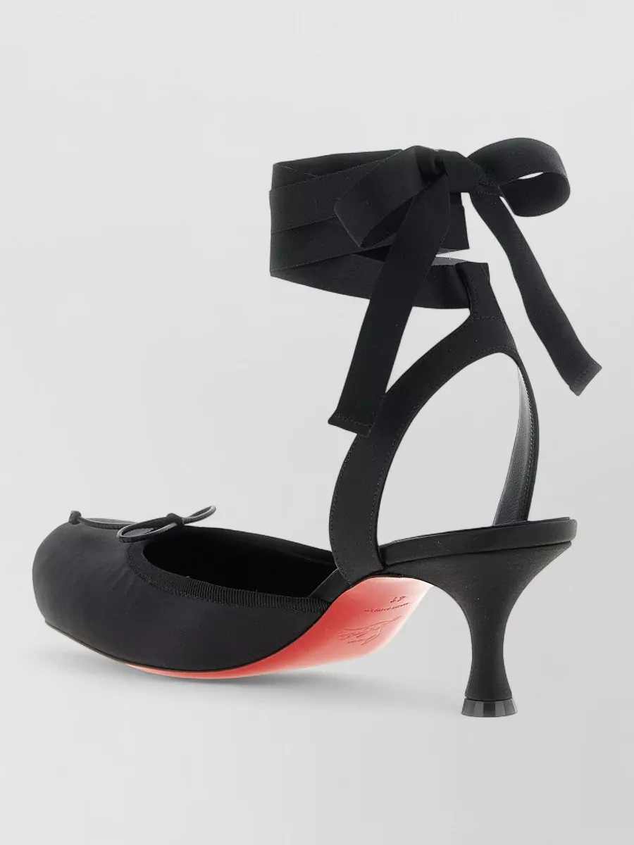 Christian Louboutin Cassia Lace Up Pumps Pointed Toe Satin