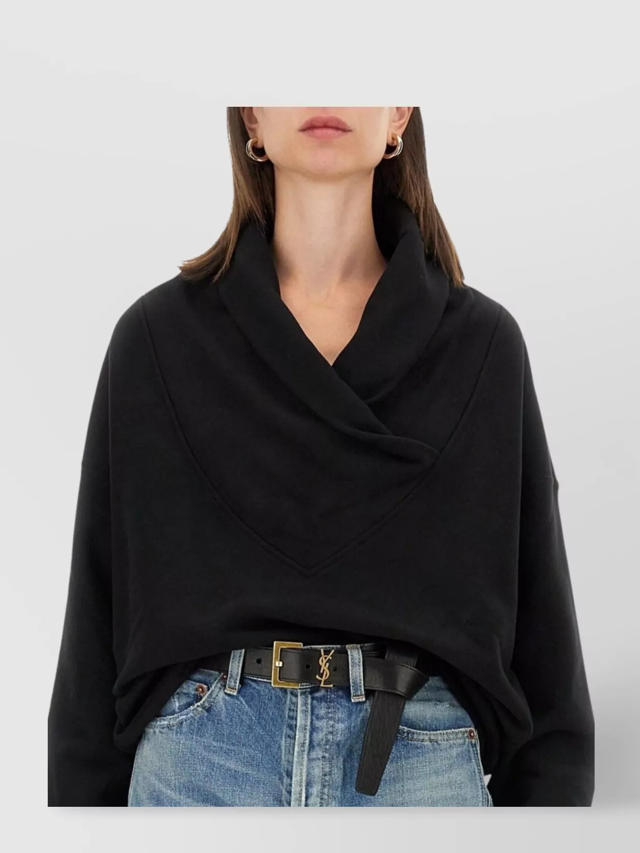 Saint Laurent Cozy Cowl Neck Long Sleeve Top