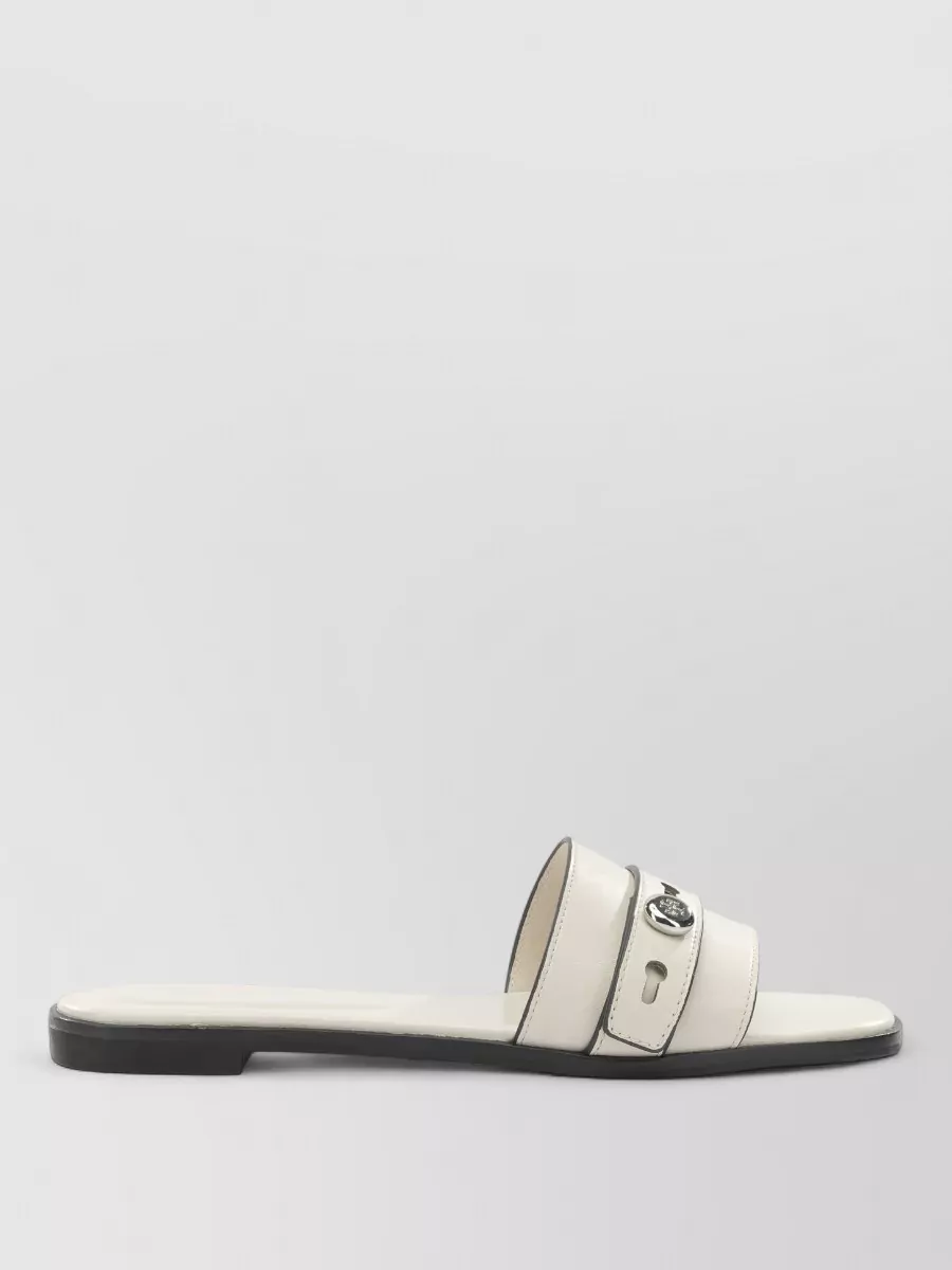 Tory Burch Sandals Open Toe Flat Sole Decorative Buckle