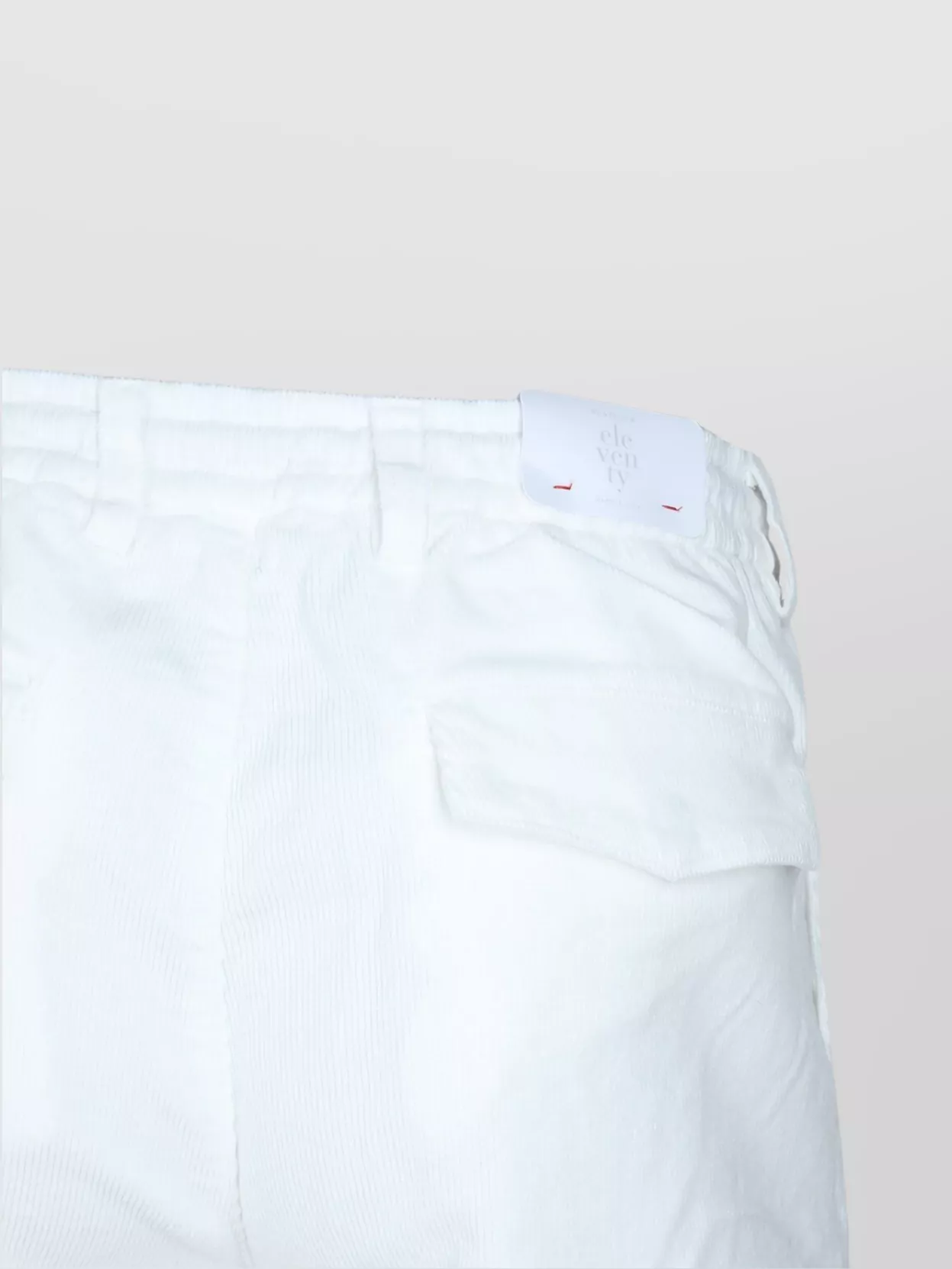 Eleventy Trousers Featuring Elastic Waistband And Pockets In White