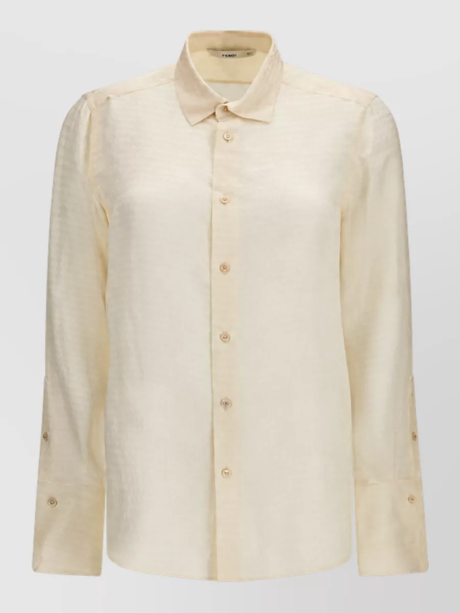 Fendi jacquard silk long-sleeve shirt