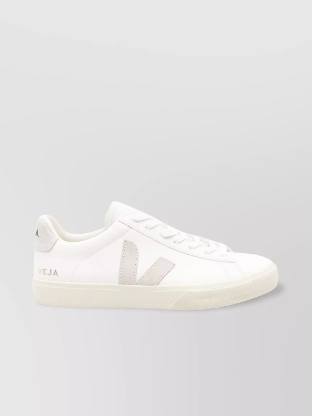 Veja Leather Logo Low-Top Round Toe Sneakers