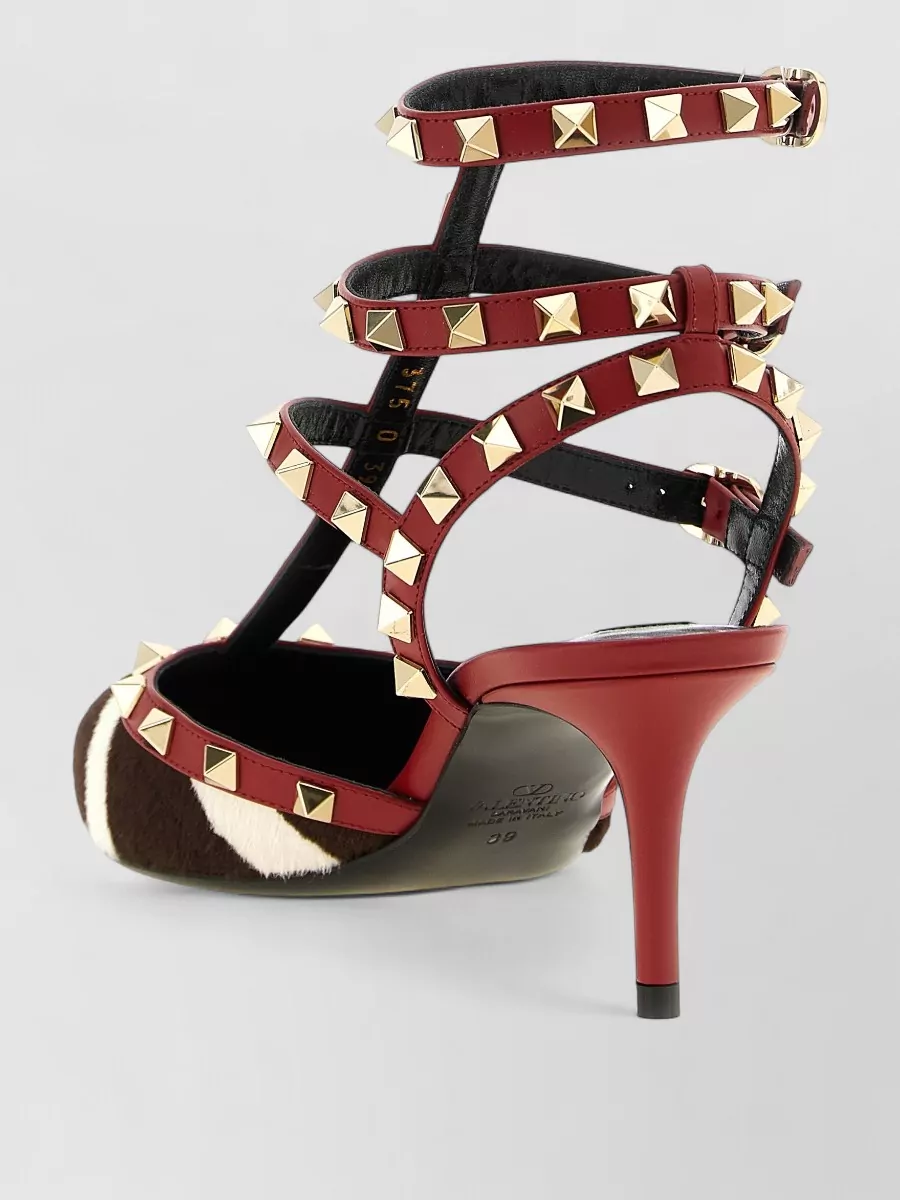 Valentino Garavani Leather Animal-Print Rockstud Pumps
