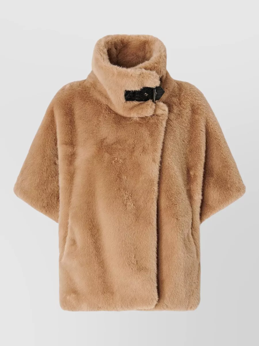 Pinko faux fur cape jacket