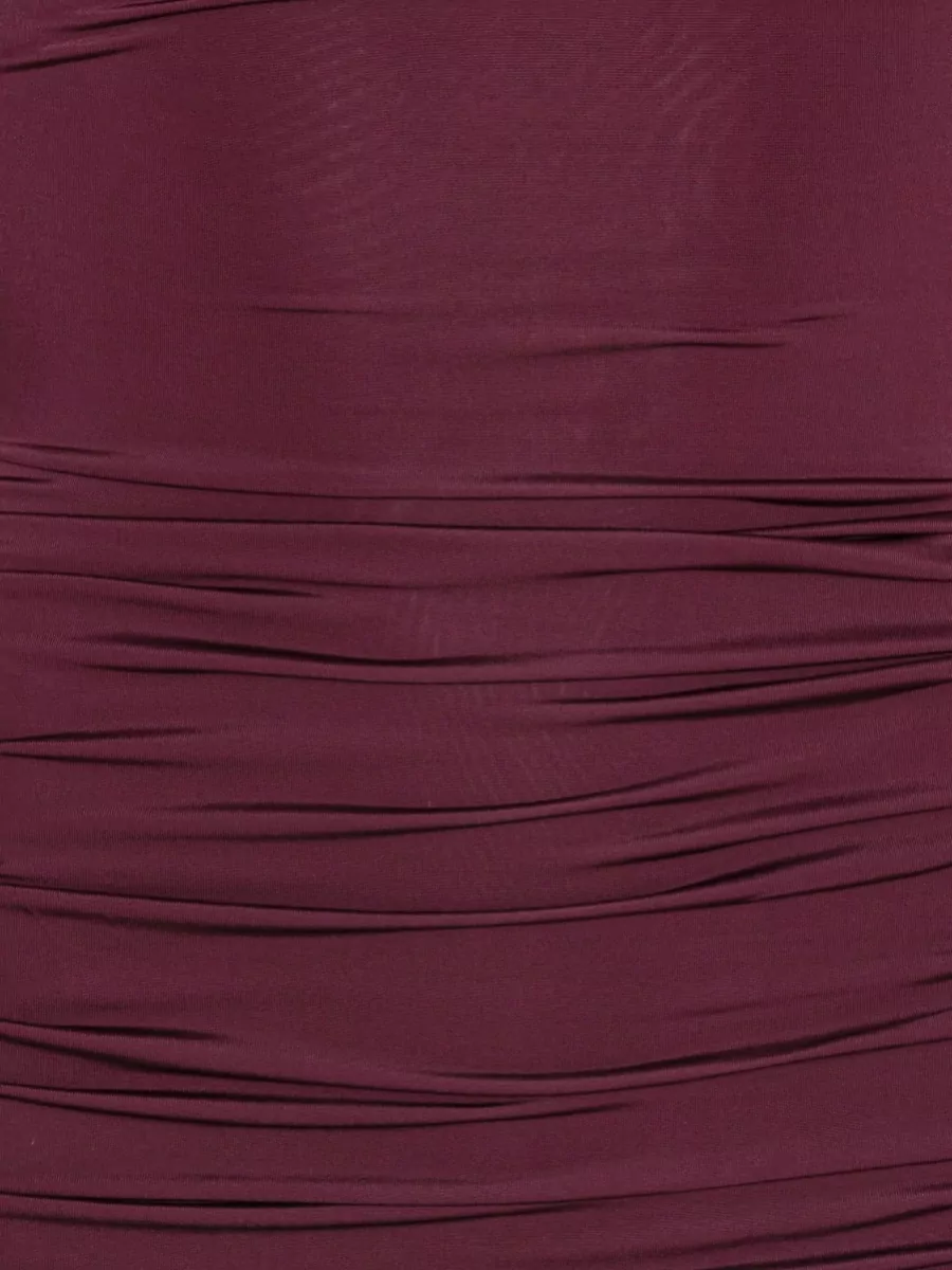 Rotate Draped Long-Sleeve Mini Dress