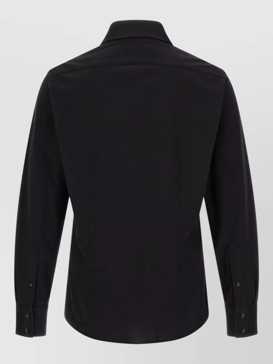 Brunello Cucinelli Cotton Piqué French Collar Long-Sleeve Shirt