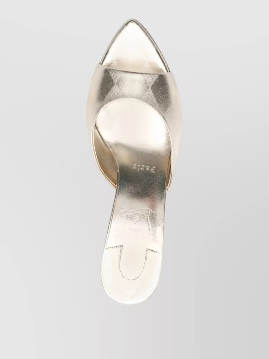 Christian Louboutin Miss Z Leather Stiletto Mules Open Toe