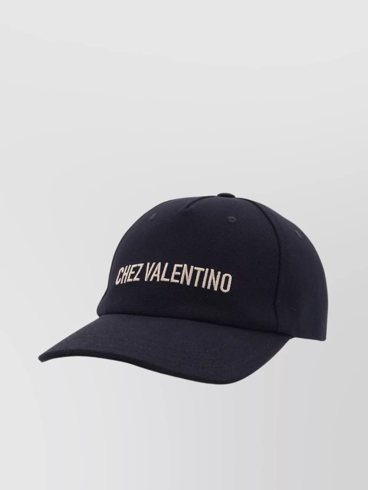 Valentino Cotton Baseball Cap With Embroidery In Black