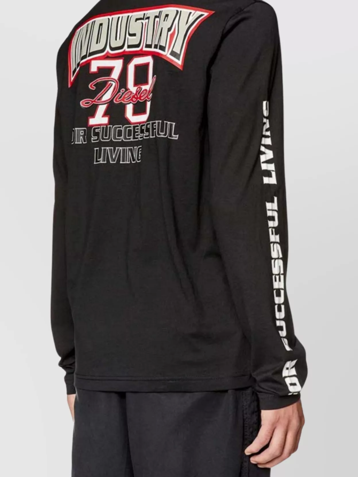 Diesel Crew Neck Graphic Print Long Sleeves T-Shirt