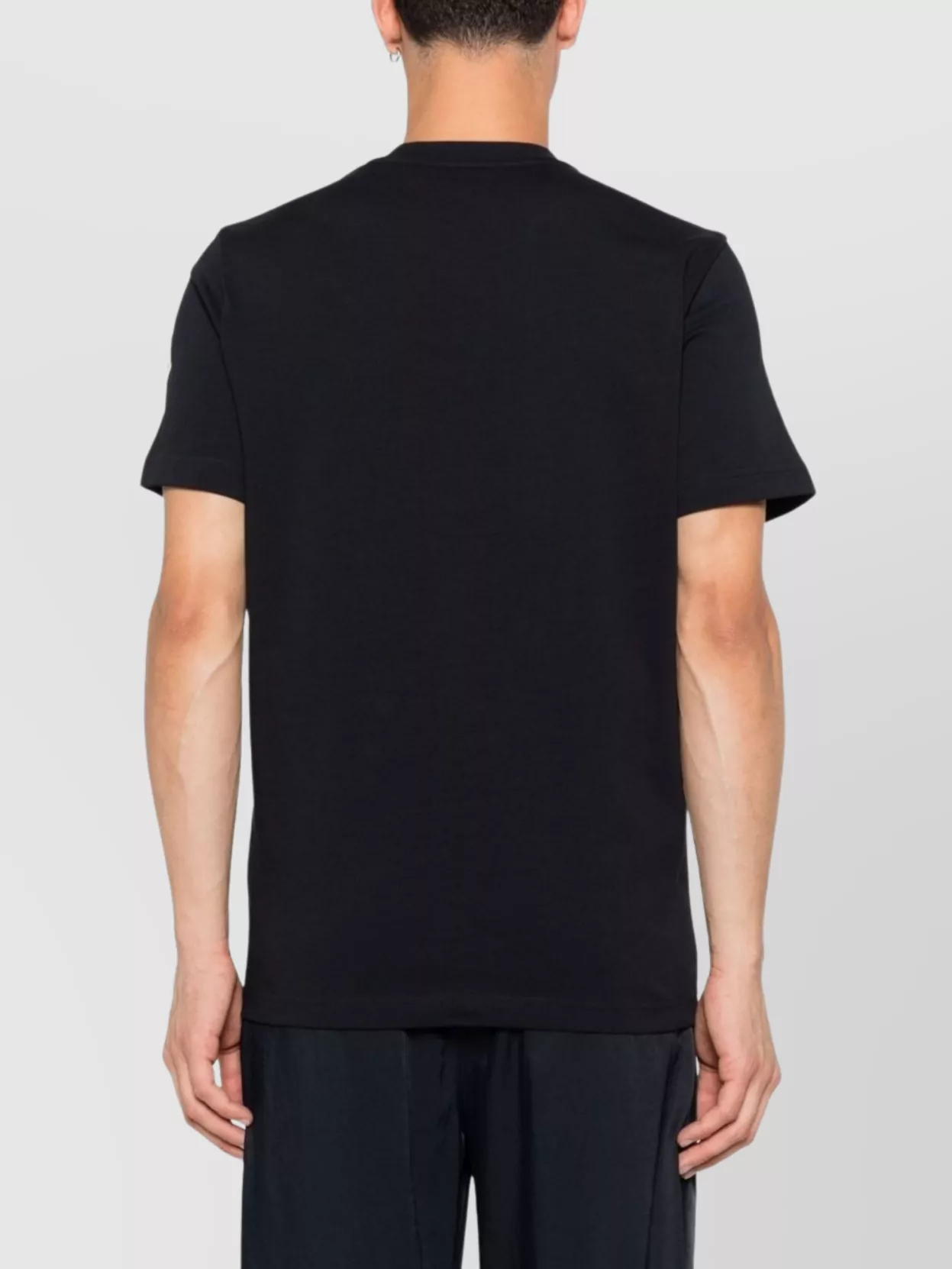 Moncler Tricolour Logo Embroidered Cotton Crewneck T-Shirt