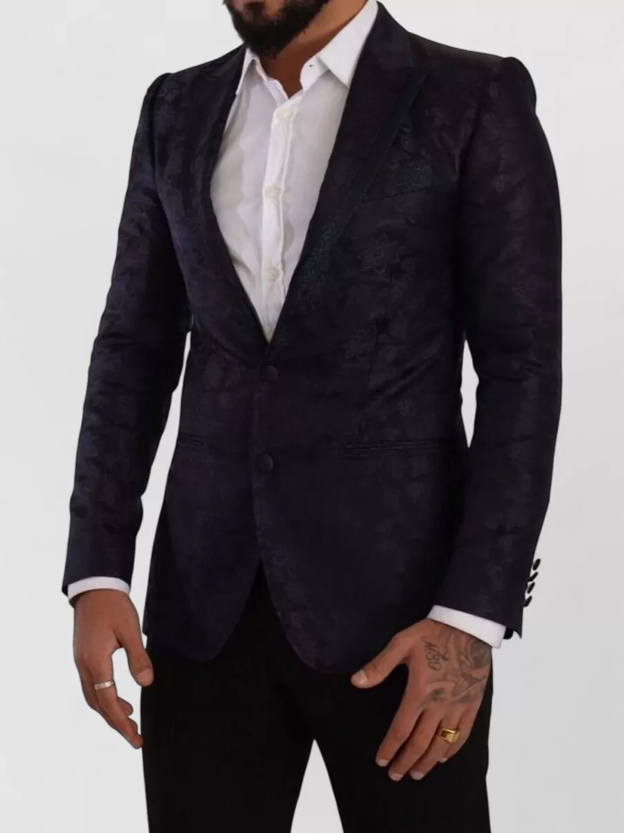 Dolce&Gabbana Silk Floral-Jacquard Single-Breasted Blazer