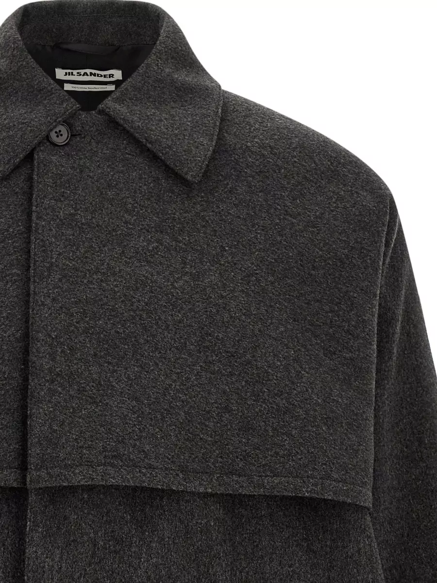 Jil Sander Wool Cape Detail Coat