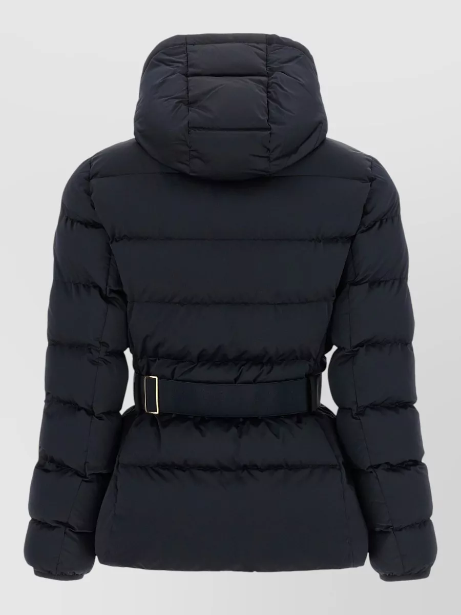 Elisabetta Franchi Down Quilted Belted Hooded Coat