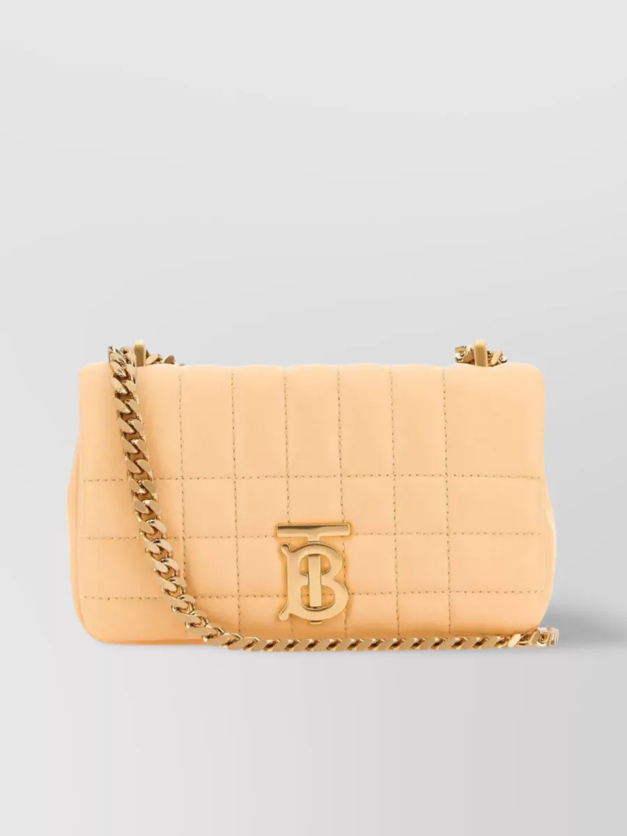 Shop Burberry Compact Lola Shoulder Bag In Cream
