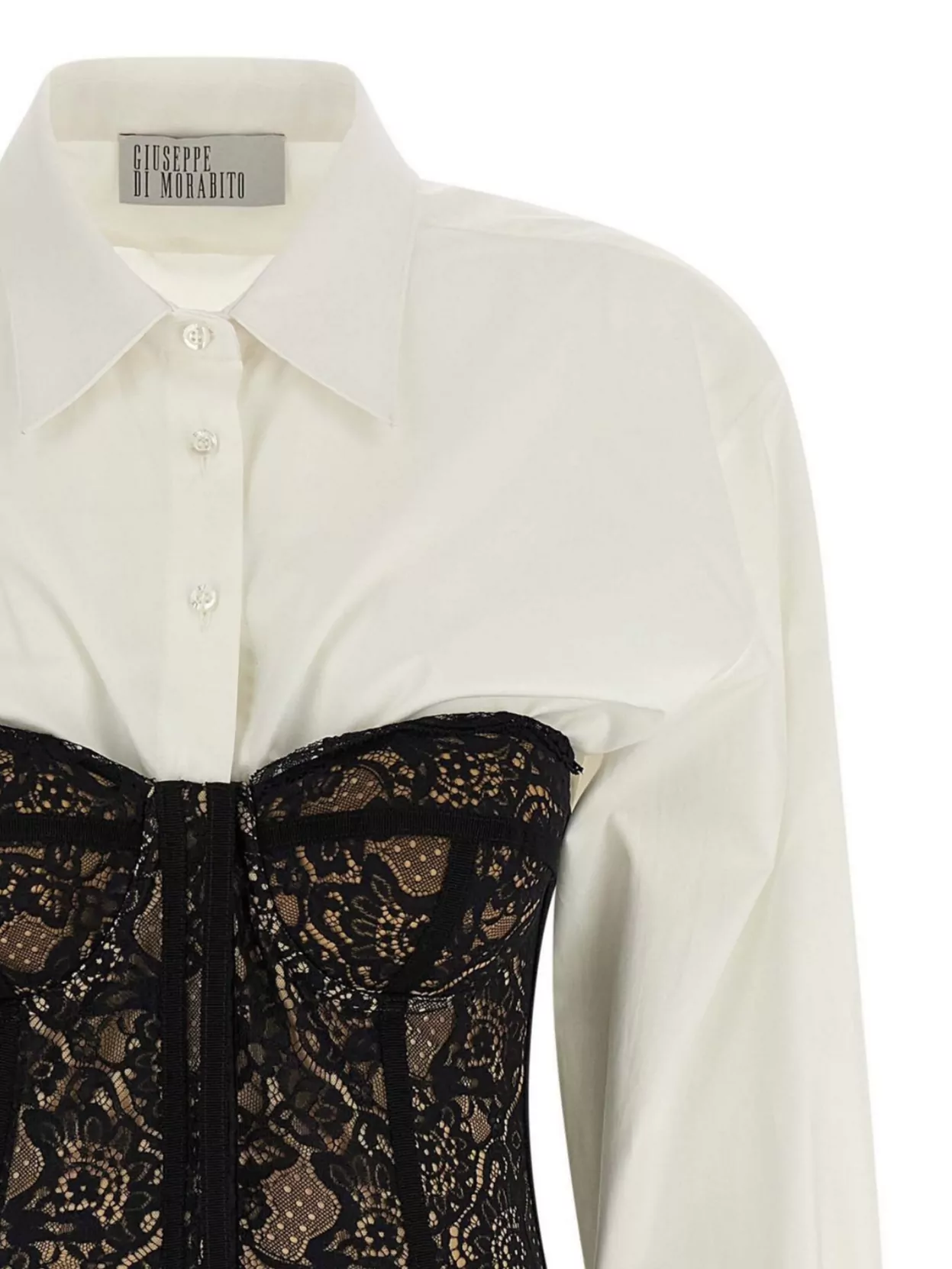 Giuseppe Di Morabito Long Sleeve Corset Style Lace Dress
