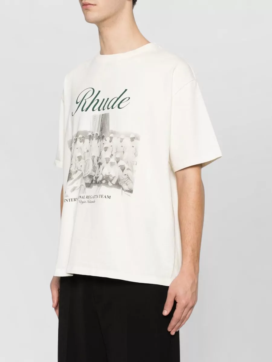 Rhude Virgin Islands Script Cotton Printed T-Shirt