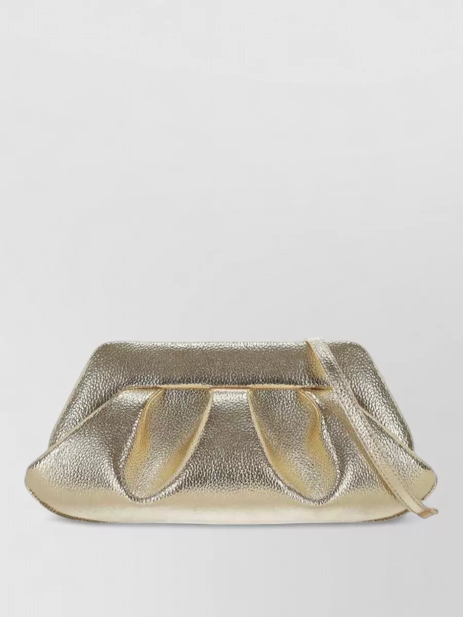 Themoiré Bios Vegan Leather Gathered Clutch Bag