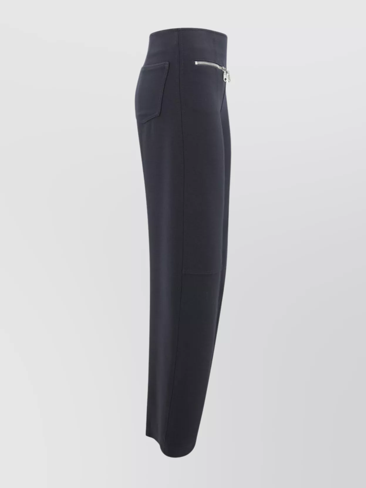 Etro High Waist Straight Trousers With Silver Zips