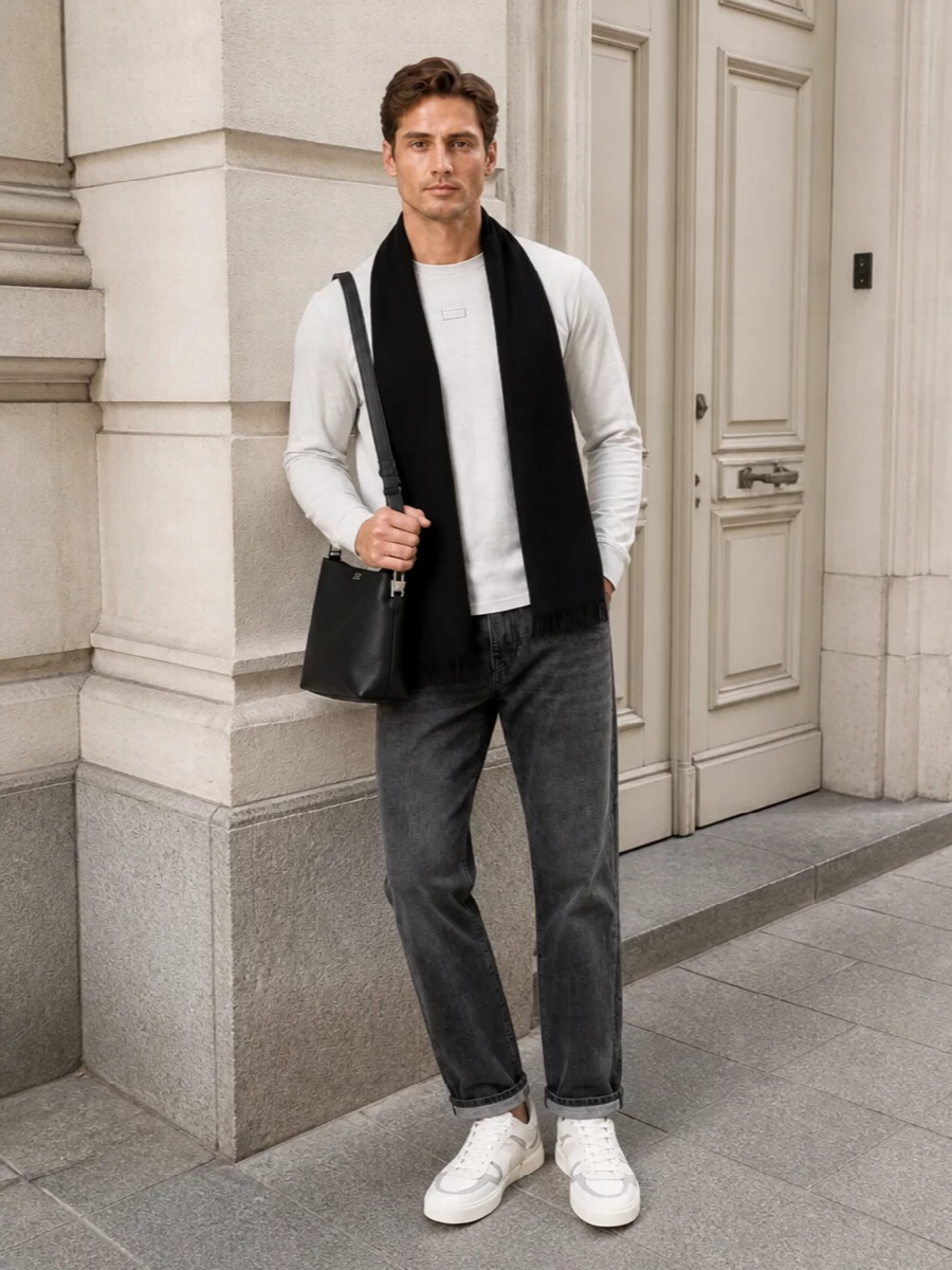 Dolce gabbana mens white tshirt charcoal jeans