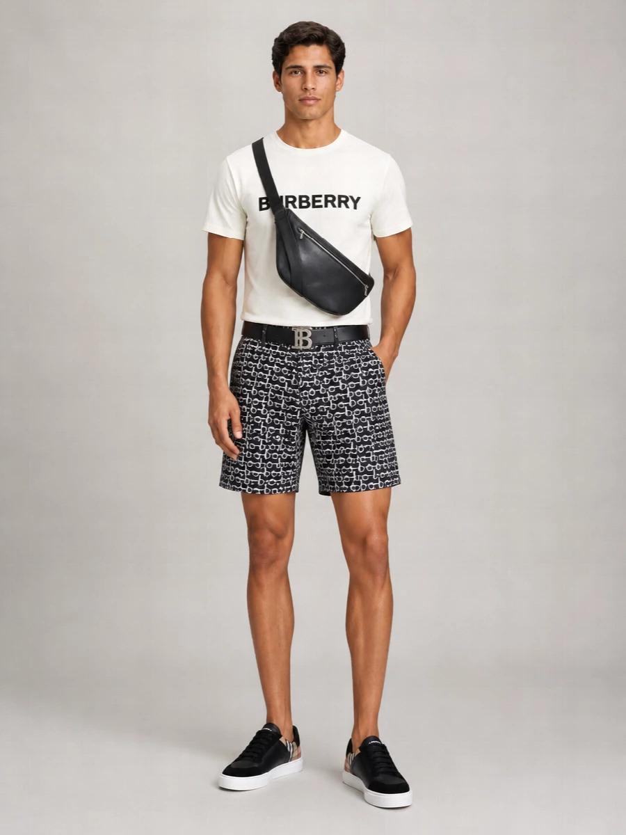 Burberry Silk Printed Deck Shorts